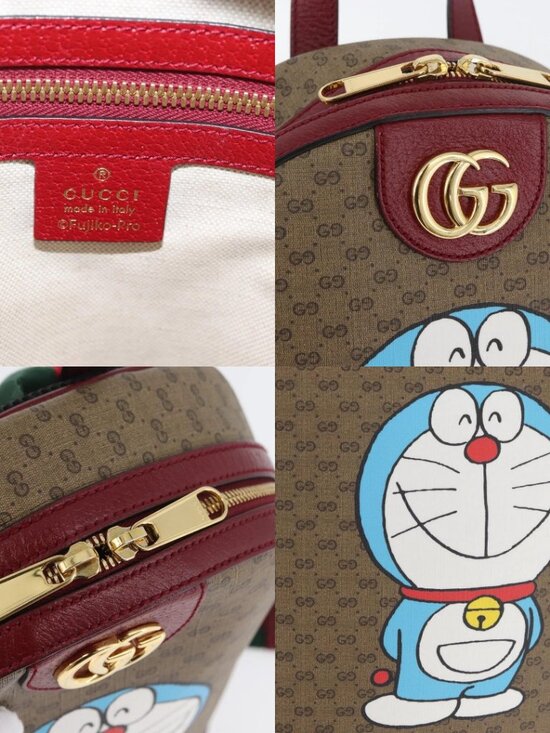 GUCCI Micro GG Supreme Doraemon Backpack PVC Beige Gold 647816 Auth LNZ825SAM main image 15